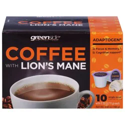 Greenside Functional Foods Adaptogen Coffee with Lion's Mane - 10 count 0.35 oz Single Serve Pods