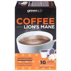 Greenside Functional Foods Adaptogen Coffee with Lion's Mane - 10 count 0.35 oz Single Serve Pods