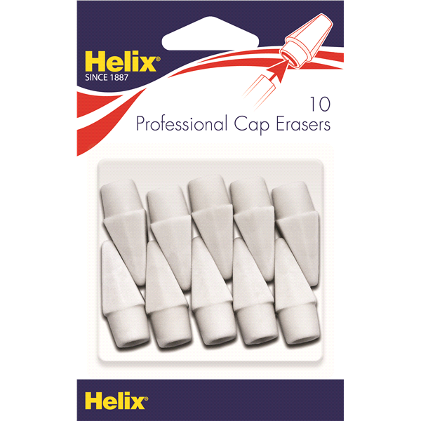 slide 1 of 2, Helix White Professional Pencil Cap Erasers, 10 ct