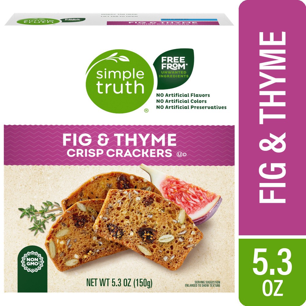 slide 1 of 2, Simple Truth® Fig and Thyme Crisp Crackers, 5.3 oz