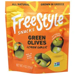 FreeStyle Snacks Green Lemon Garlic Olives 4 oz