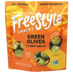 FreeStyle Snacks Green Lemon Garlic Olives 4 oz