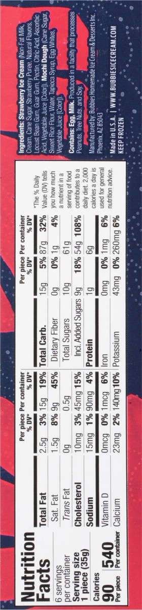 slide 3 of 13, Bubbies Ice Cream Strawberry Mochi, 6 ct