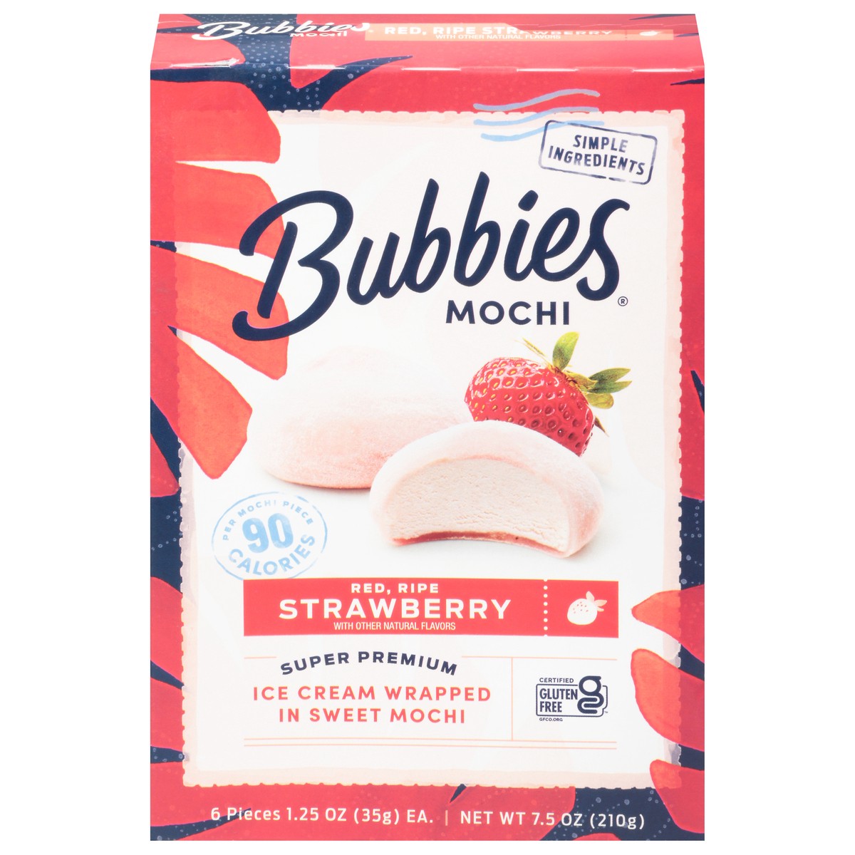 slide 7 of 13, Bubbies Ice Cream Strawberry Mochi, 6 ct