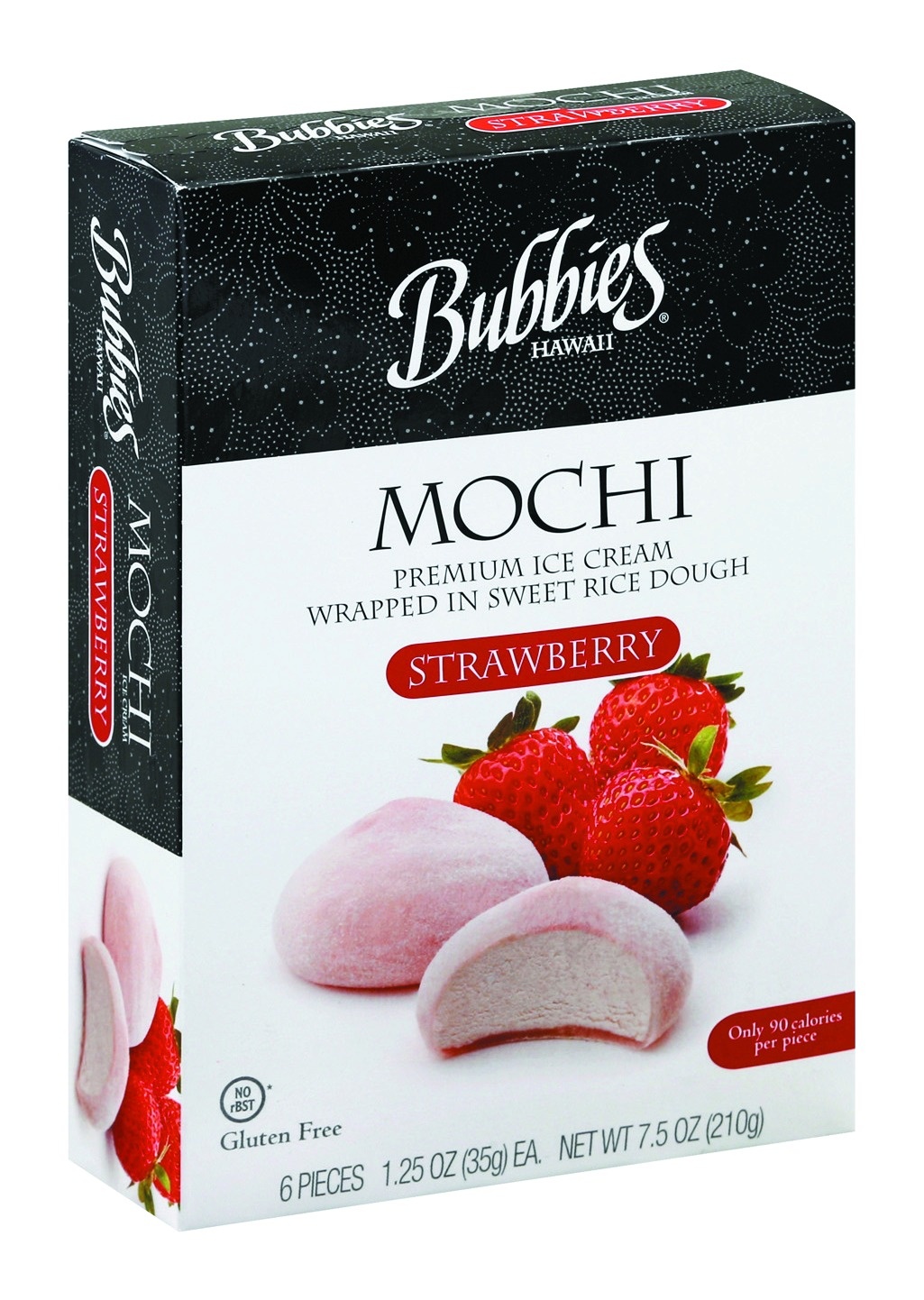 slide 1 of 1, Bubbies Hawaii Mochi Strawberry Premium Ice Cream, 6 ct