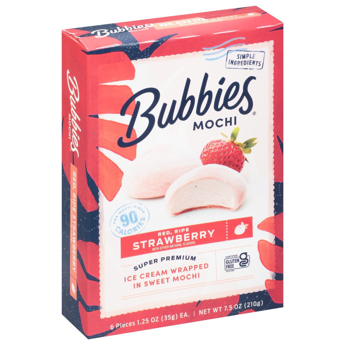 slide 10 of 13, Bubbies Ice Cream Strawberry Mochi, 6 ct