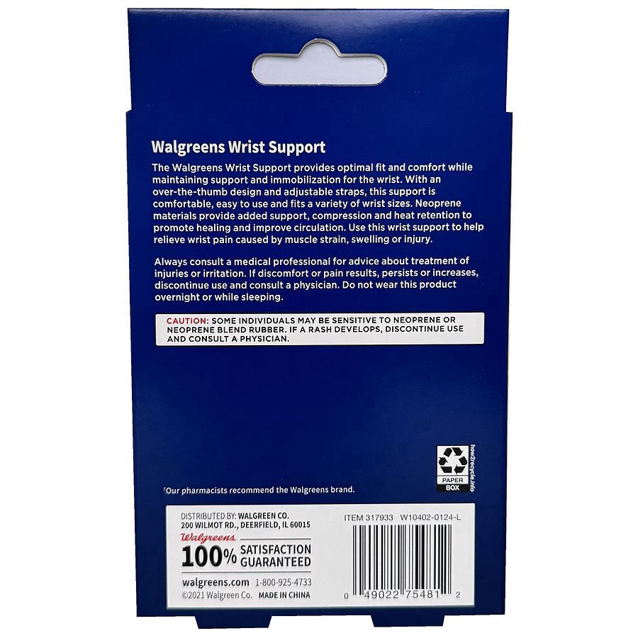 slide 3 of 3, Walgreens Wrist Support One Size, 1 ct