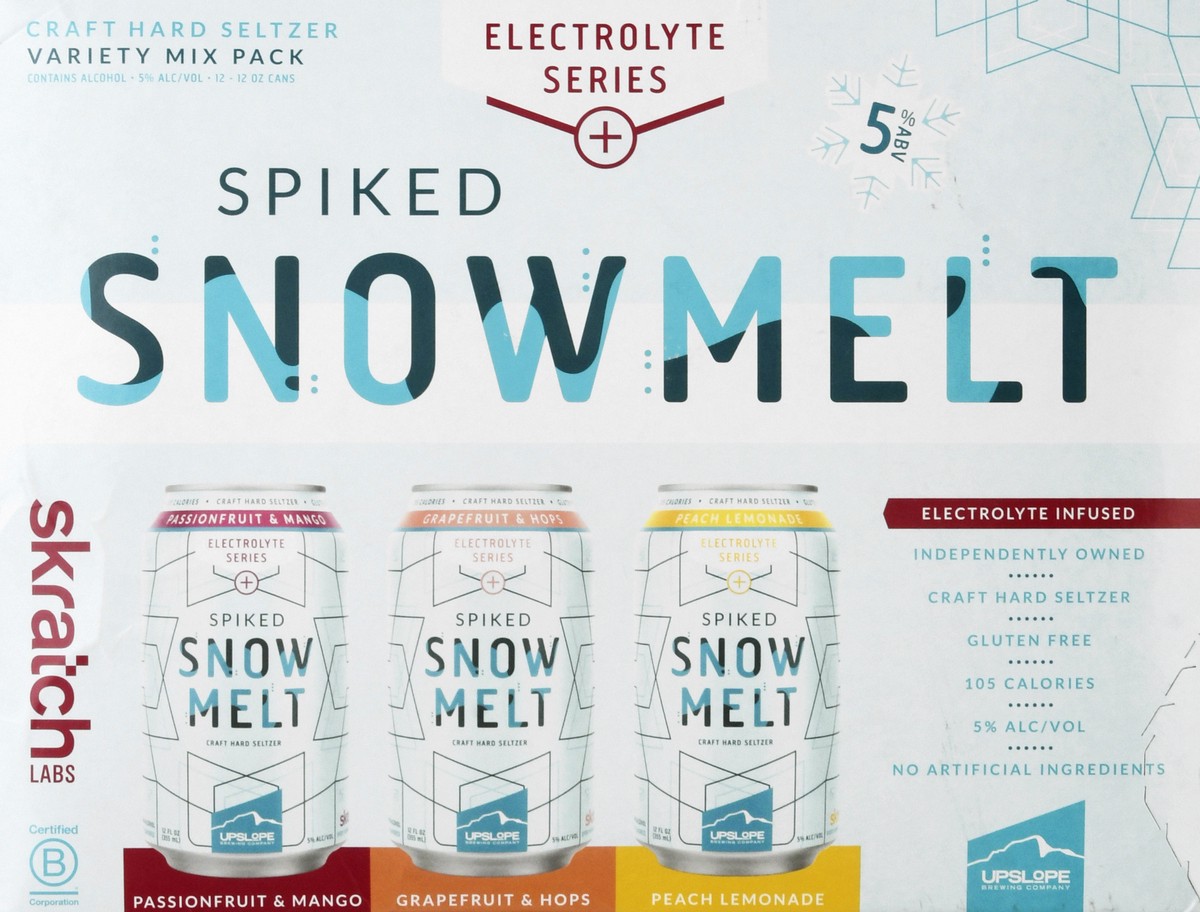slide 9 of 9, Upslope Brewing Co. Spiked Snowmelt Variety Mix Pack Hard Seltzer 12 ea, 12 ct; 12 oz