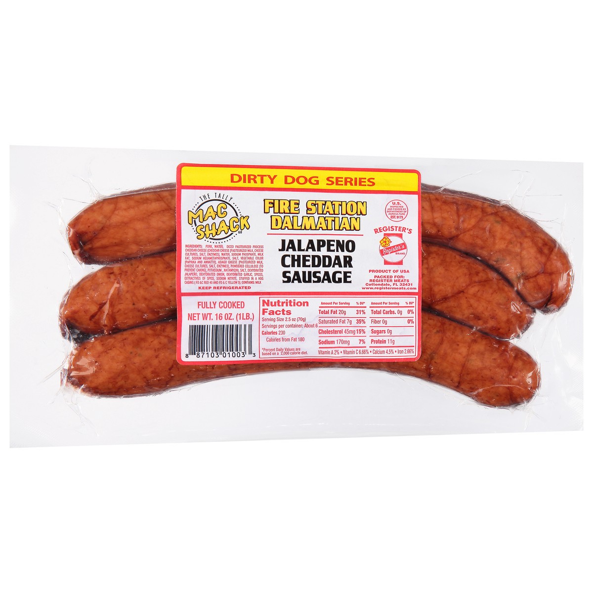 slide 5 of 12, Registers Meat Company Jalapeno Cheddar Sausage 16 oz, 16 oz