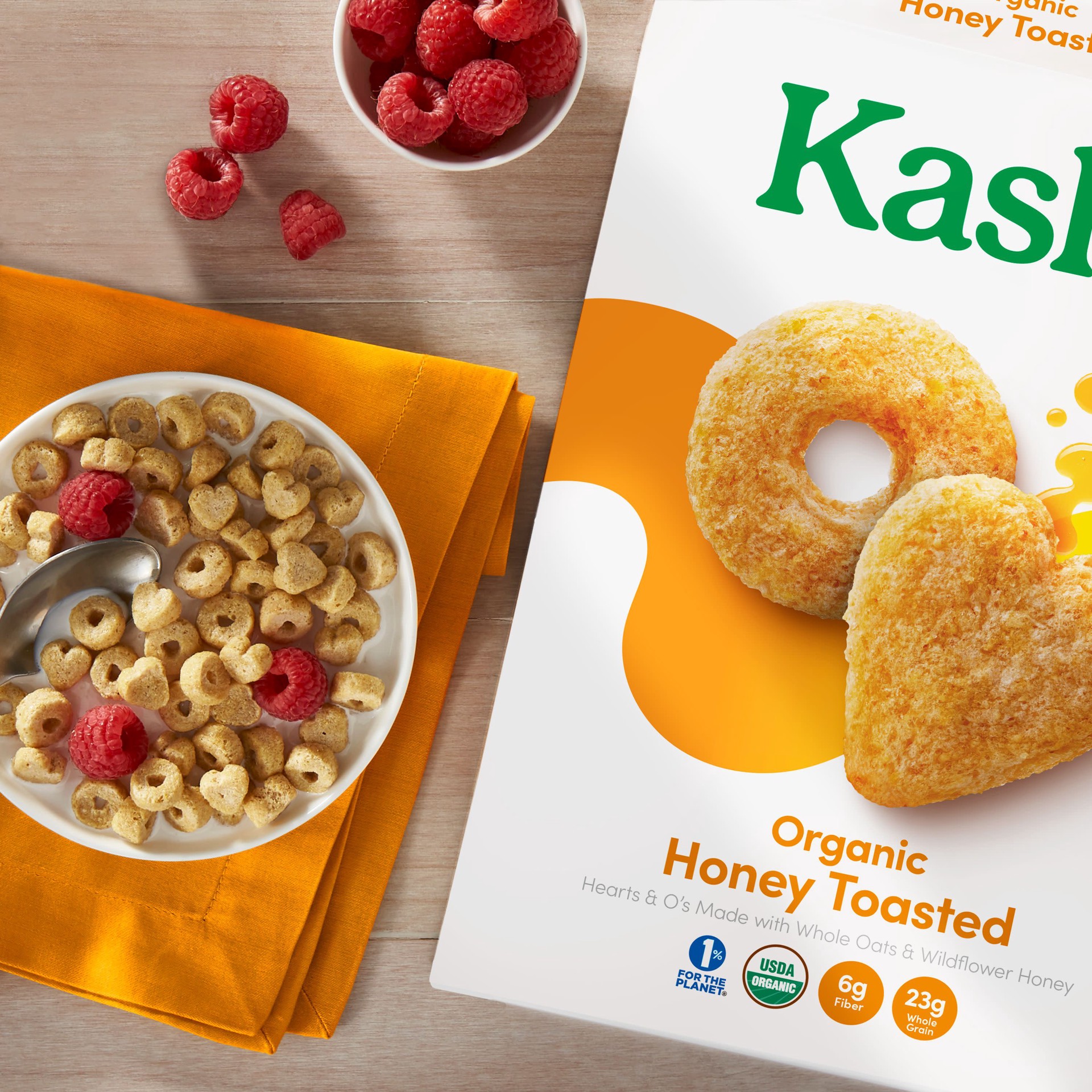 slide 5 of 5, Kashi Breakfast Cereal, Family Breakfast, Organic Fiber Cereal, Honey Toasted, 12oz Box, 1 Box, 12 oz