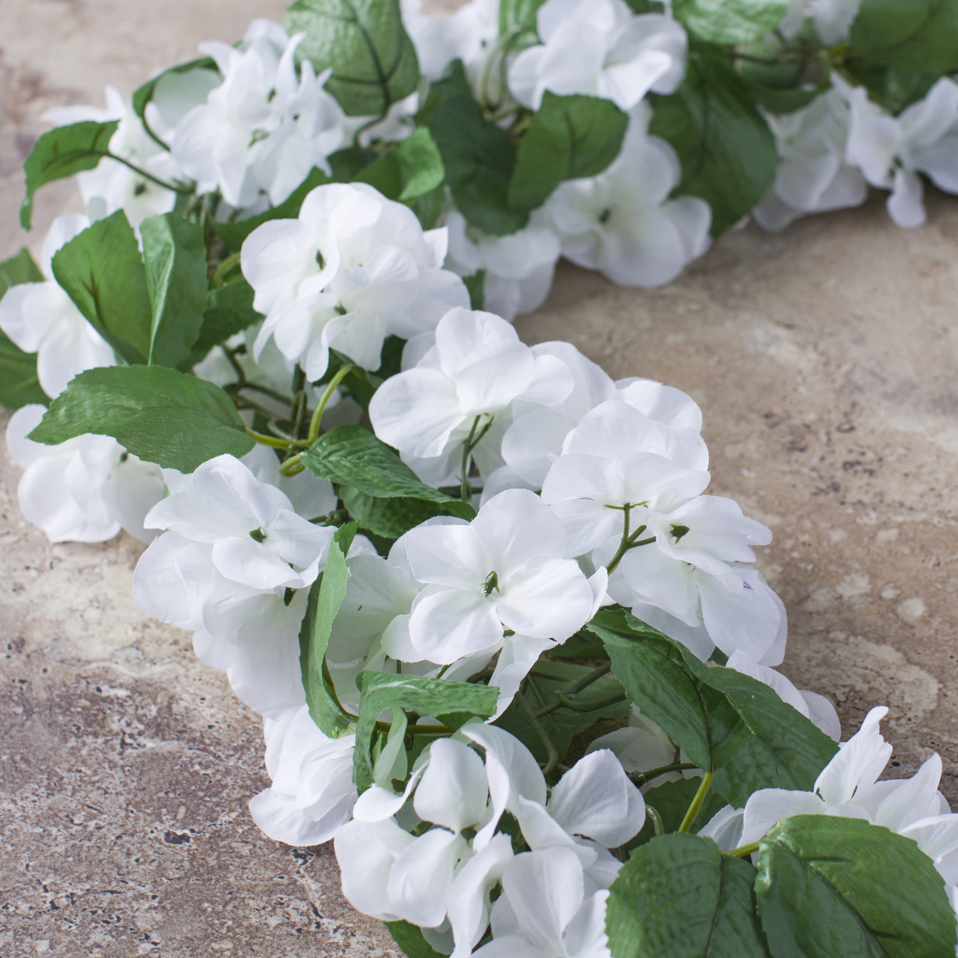 slide 5 of 5, 6ft. White Hydrangea Chain Garland By Ashland, 6 ft