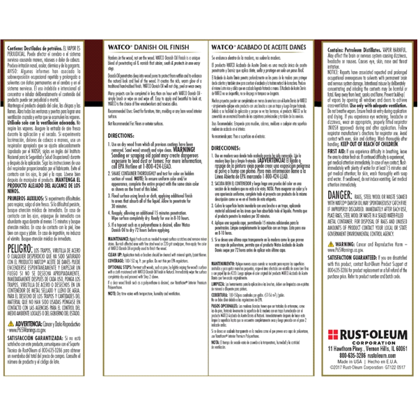 slide 3 of 5, Rustoleum Watco Danish Oil Finish - A65741, Quart, Natural, 1 qt