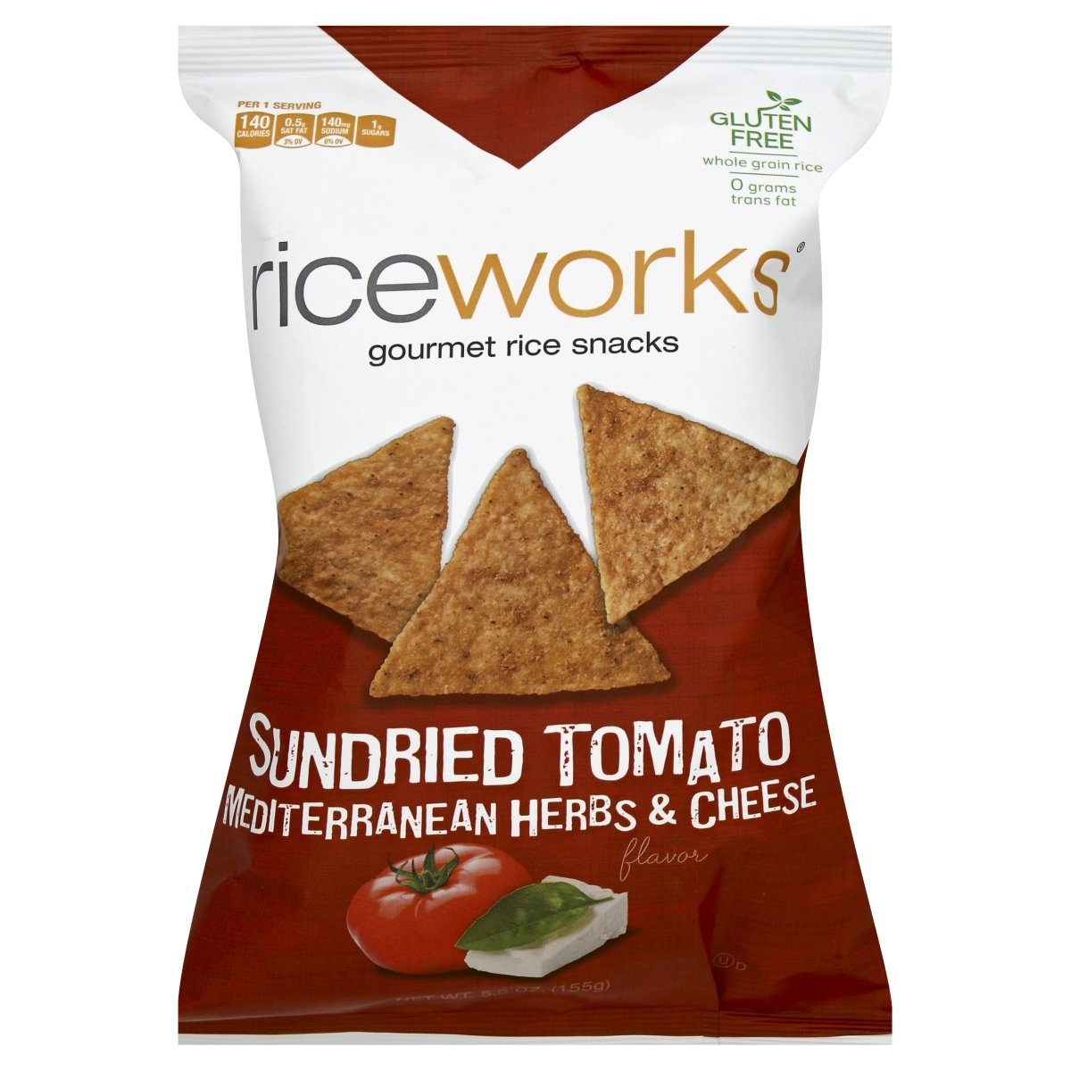slide 1 of 1, Riceworks Sundried Tomato Mediterranean Herbs & Cheese Gourmet Rice Snacks, 5.5 oz