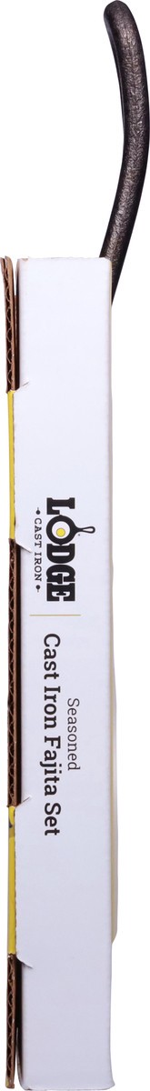 slide 4 of 12, Lodge Seasoned Cast Iron Fajita Set 1 Set, 1 ct