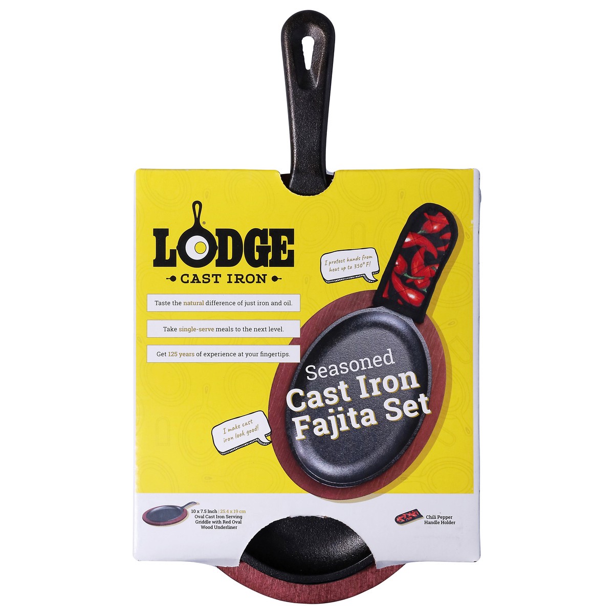 slide 12 of 12, Lodge Seasoned Cast Iron Fajita Set 1 Set, 1 ct