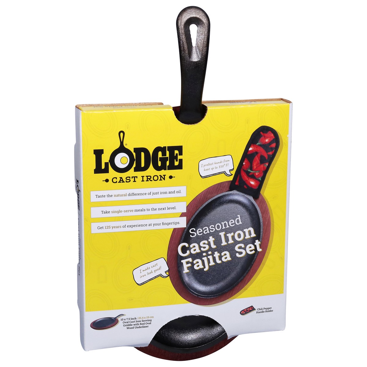 slide 2 of 12, Lodge Seasoned Cast Iron Fajita Set 1 Set, 1 ct