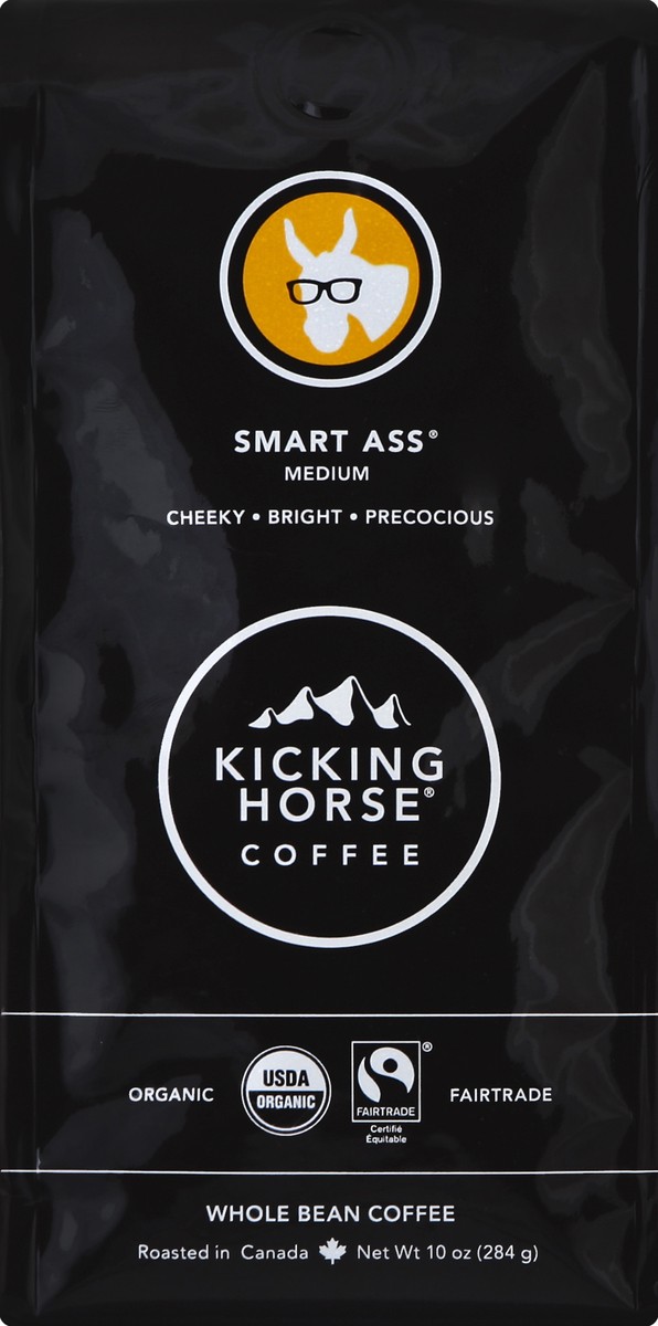 slide 3 of 4, Kicking Horse Coffee Kicking Horse Smart Ass Medium Roast Fair Trade Certified Organic Whole Bean Coffee- 10 oz, 10 oz