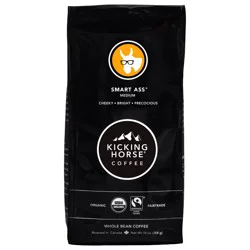 Kicking Horse Coffee Kicking Horse Smart Ass Medium Roast Fair Trade Certified Organic Whole Bean Coffee- 10 oz