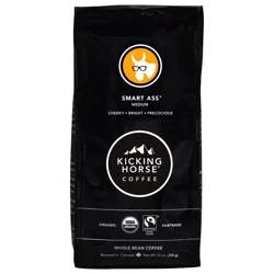 Kicking Horse Coffee Kicking Horse Smart Ass Medium Roast Fair Trade Certified Organic Whole Bean Coffee- 10 oz
