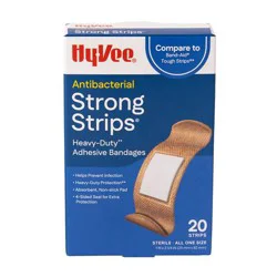 Hy-Vee Antibacterial Strong Strips Adhesive Bandages