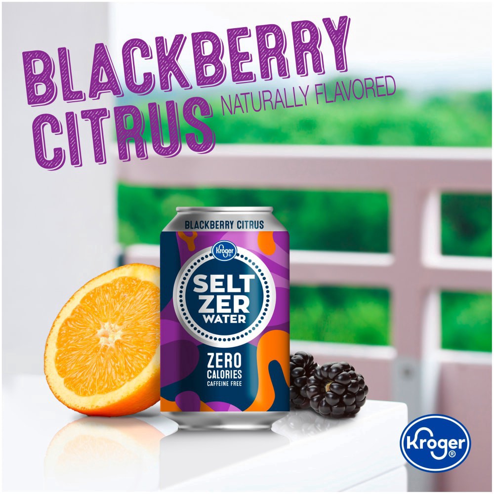 slide 2 of 2, Kroger Blackberry Citrus Flavored Seltzer Water Cans, 12 ct; 12 fl oz