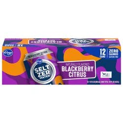 Kroger Blackberry Citrus Flavored Seltzer Water Cans
