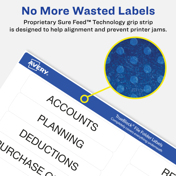 slide 7 of 8, Avery 08366, Permanent File Folder Labels, TrueBlock, Laser/Inkjet, White, 750 ct
