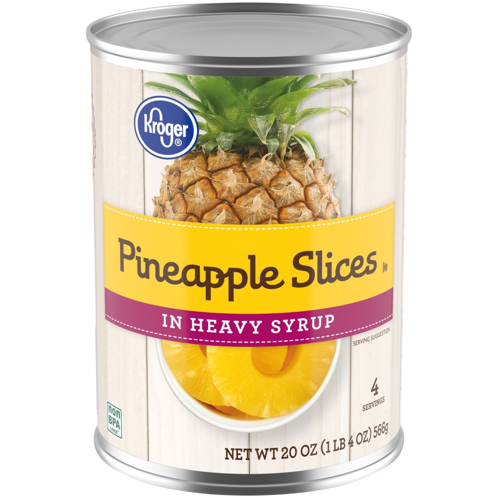 slide 1 of 4, Kroger Sliced Pineapple In Heavy Syrup, 20 oz