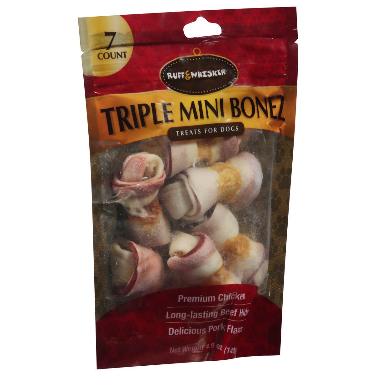 slide 9 of 14, Ruff & Whiskerz Triple Mini Bonez Premium Chicken Treats for Dogs 7 ea, 7 ct