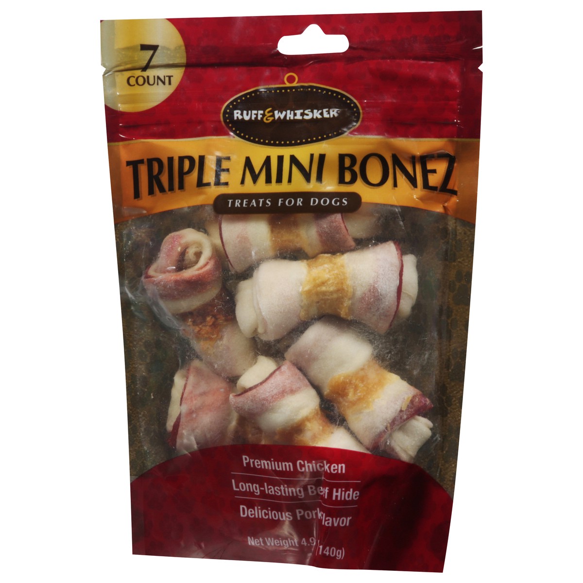 slide 14 of 14, Ruff & Whiskerz Triple Mini Bonez Premium Chicken Treats for Dogs 7 ea, 7 ct