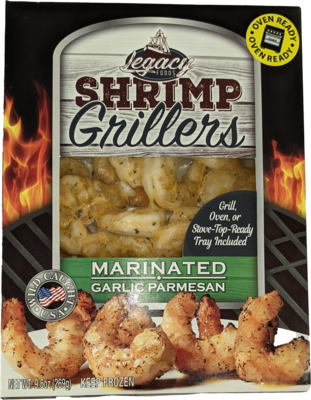 slide 1 of 1, Legacy Foods Garlic Parmesan Shrimp Grillers, 9.5 oz