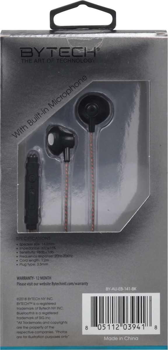 slide 5 of 11, Bytech Universal Stereo Earbuds with Built-in Microphone 1 ea, 1 ea