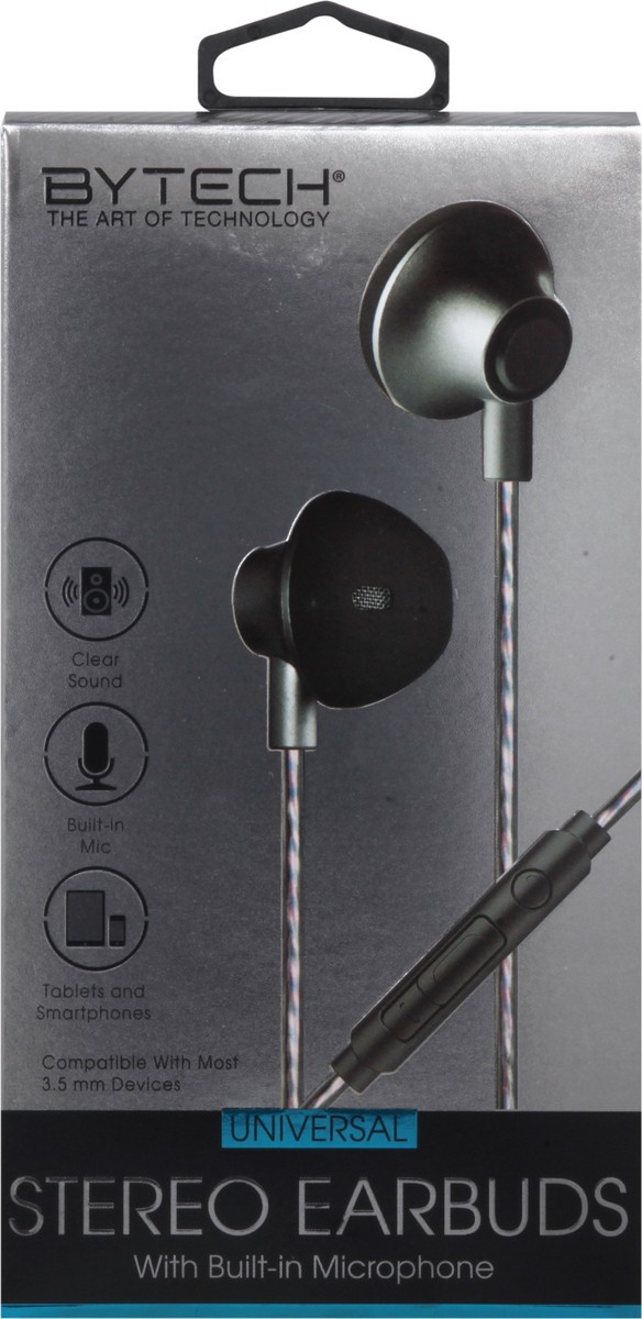 slide 6 of 11, Bytech Universal Stereo Earbuds with Built-in Microphone 1 ea, 1 ea