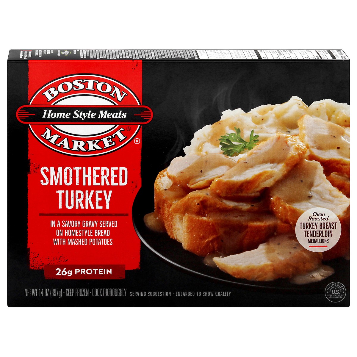 slide 1 of 9, Boston Market Smothered Turkey, 14 oz