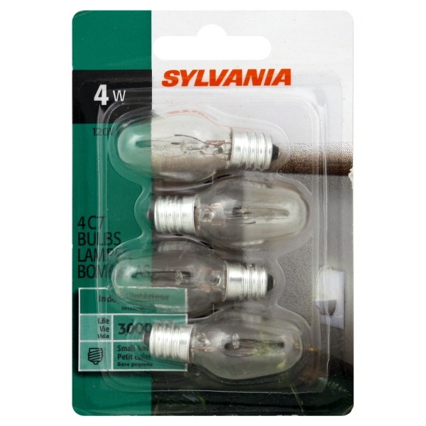 slide 1 of 1, Sylvania Light Bulbs Night Light Clear 4 Watt, 4 ct