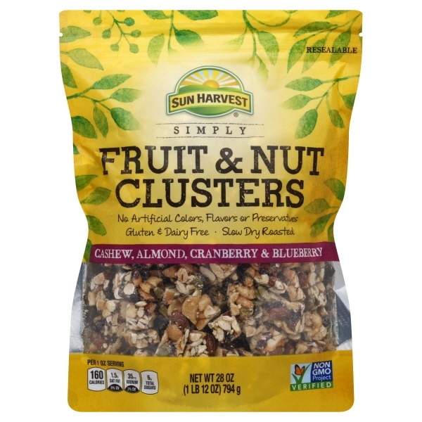 slide 1 of 1, Sun Harvest Nut Clusters Blueberry & Cranberry, 28 oz