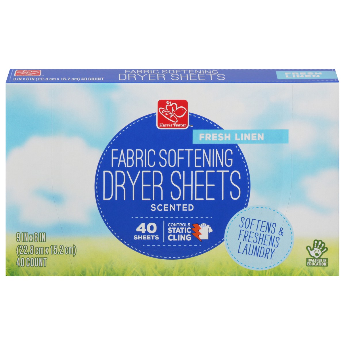 slide 1 of 9, Harris Teeter yourhome Fabric Softener Sheets - Fresh Linen, 40 ct