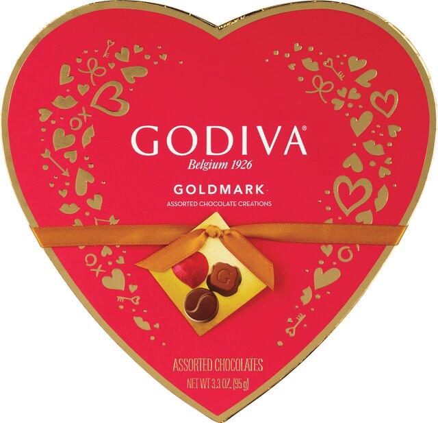 slide 1 of 1, Godiva Valentine's Heart, Goldmark- 3.3 oz, 3.3 oz