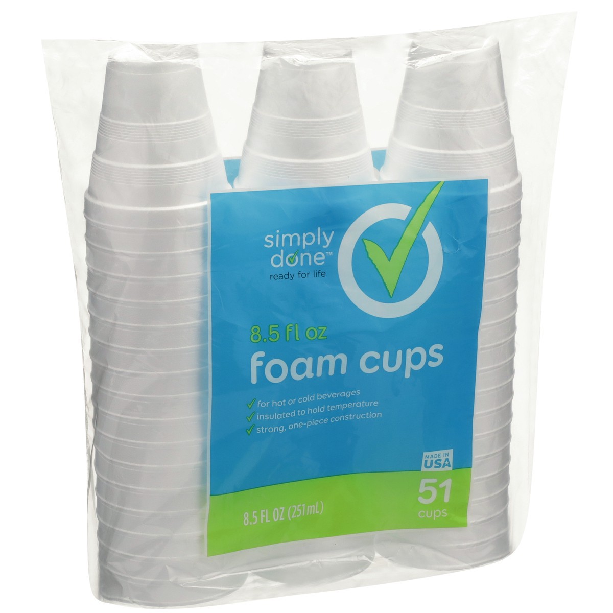 slide 6 of 8, Simply Done Foam Cups, 51 ct