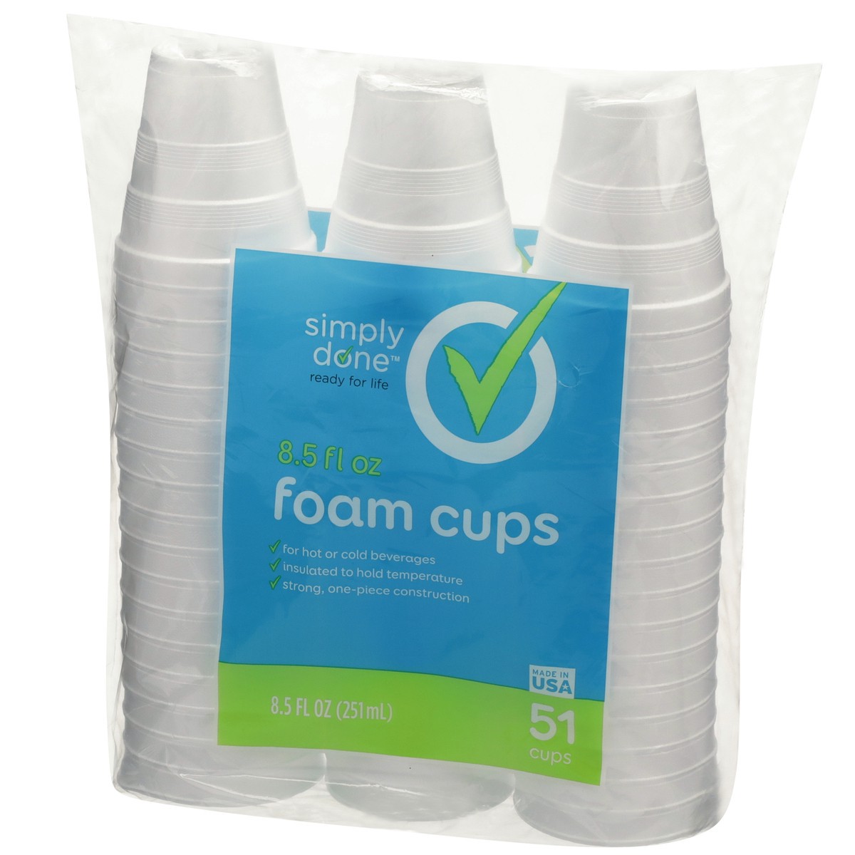 slide 2 of 8, Simply Done Foam Cups, 51 ct