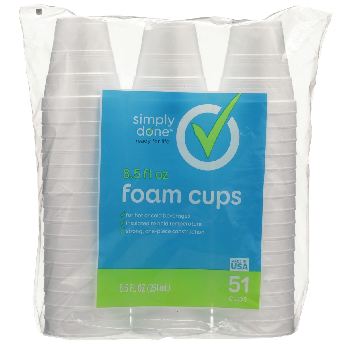 slide 7 of 8, Simply Done Foam Cups, 51 ct