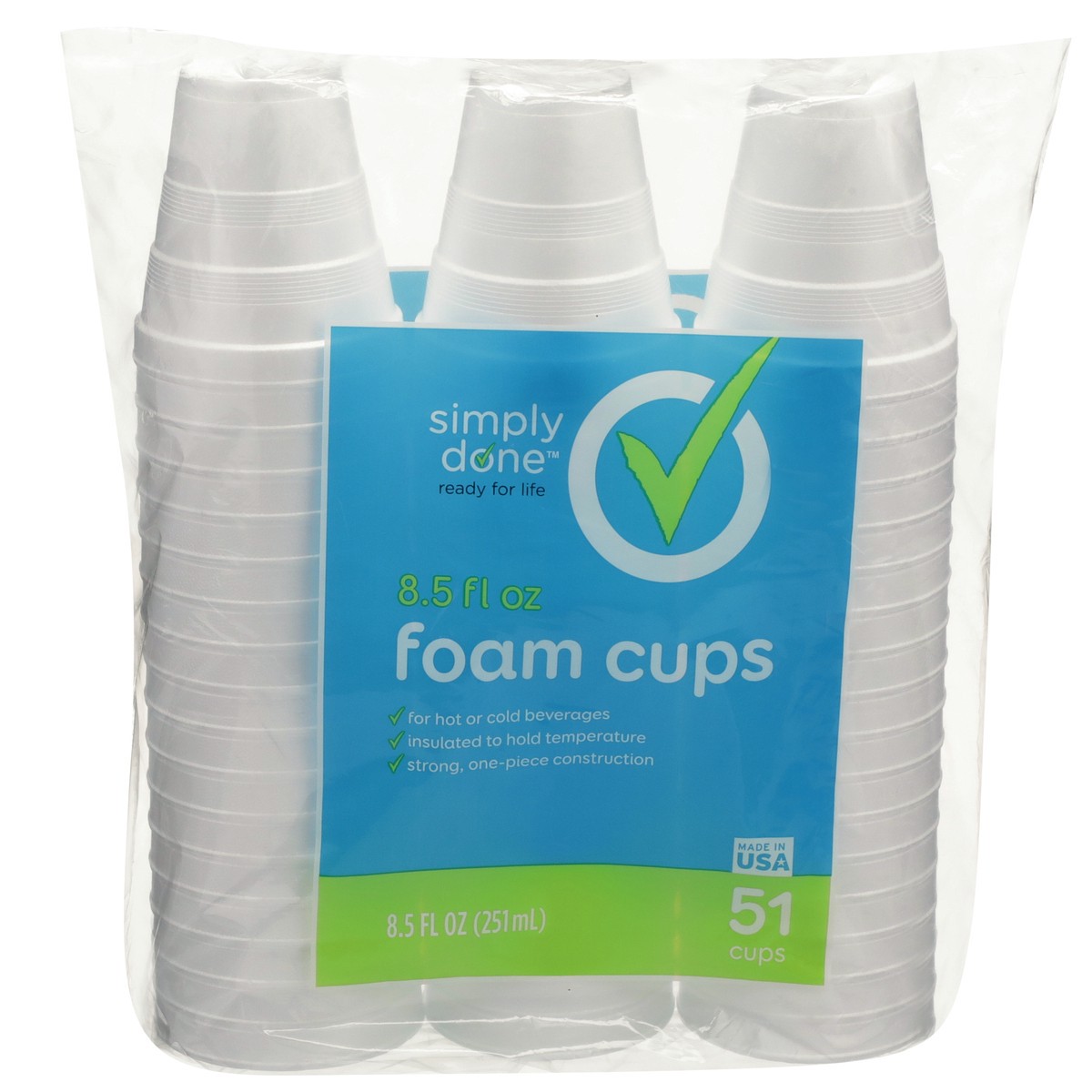 slide 1 of 8, Simply Done Foam Cups, 51 ct