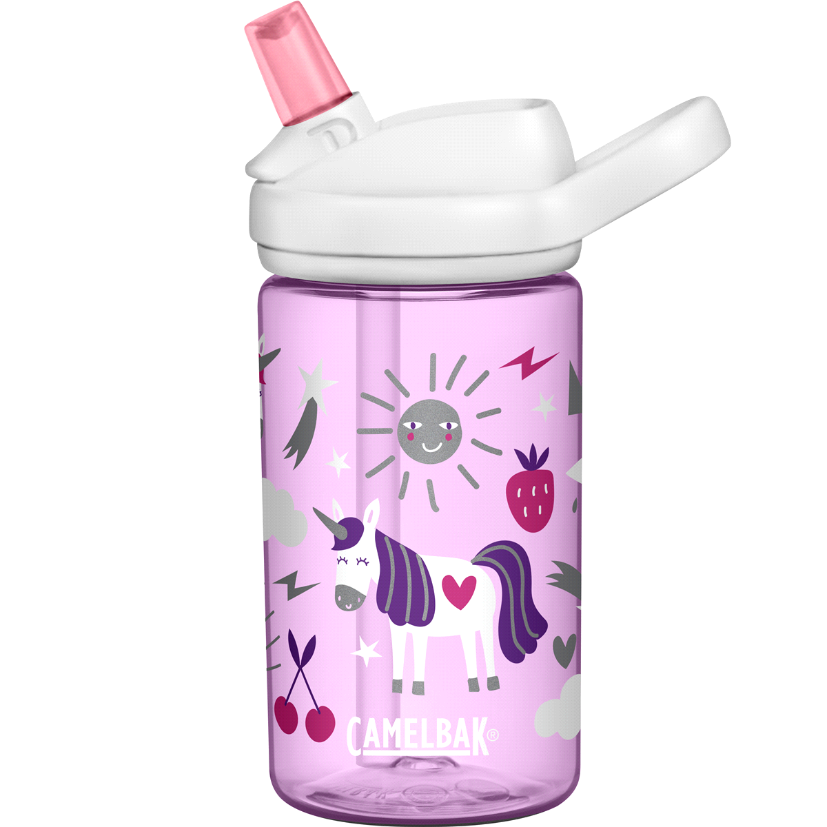 slide 1 of 1, CamelBak Eddy Unicorn Party Water Bottle, 14 oz