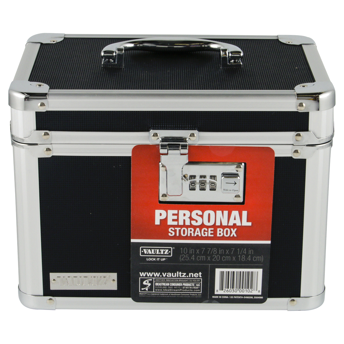 slide 1 of 4, Vaultz Locking Personal Storage Box - Black, 1 ct