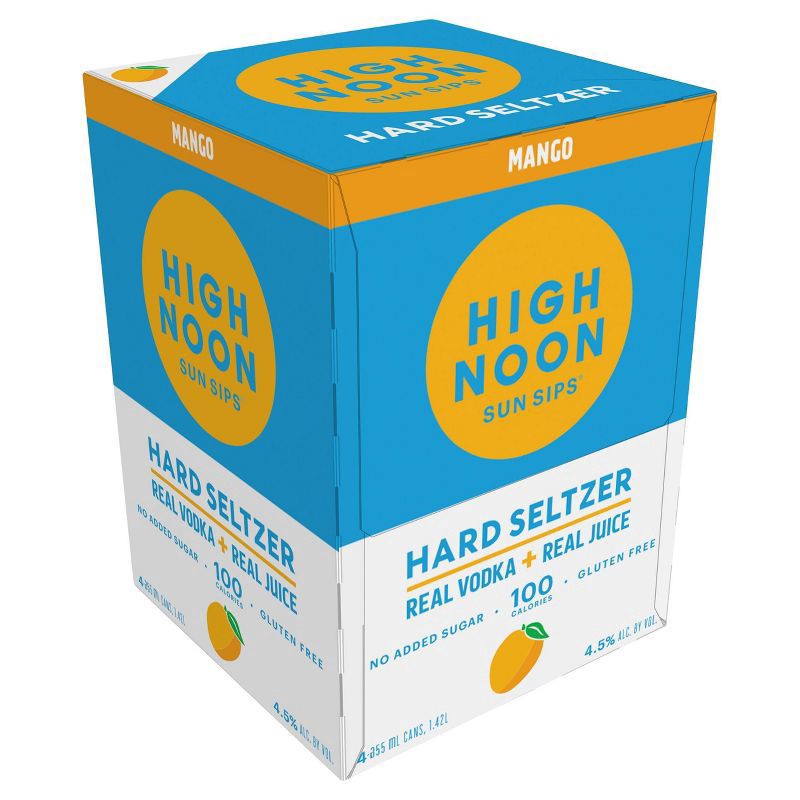 slide 1 of 3, High Noon Vodka Hard Seltzer, Mango, Can, 355 ml