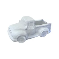 Blue Orange Pottery Vintage Truck Statue