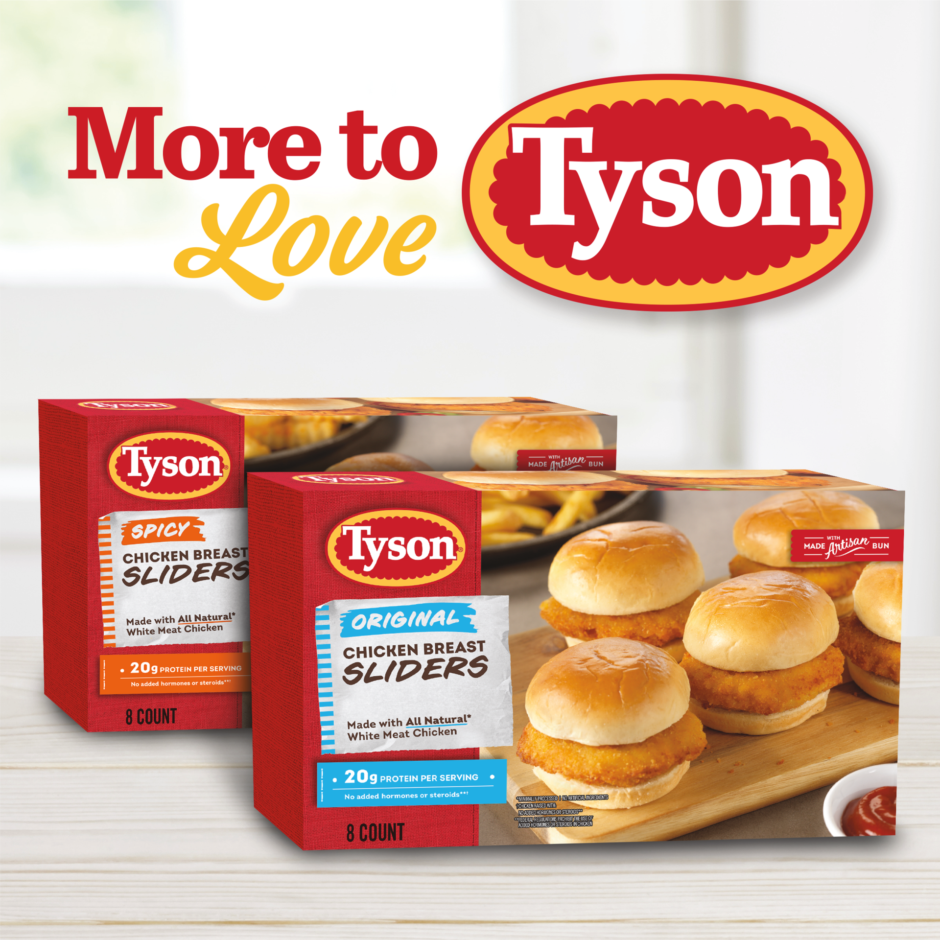 slide 9 of 10, Tyson Original Chicken Breast Sliders, 20.8 oz, 8 Count, (Frozen), 589.67 g