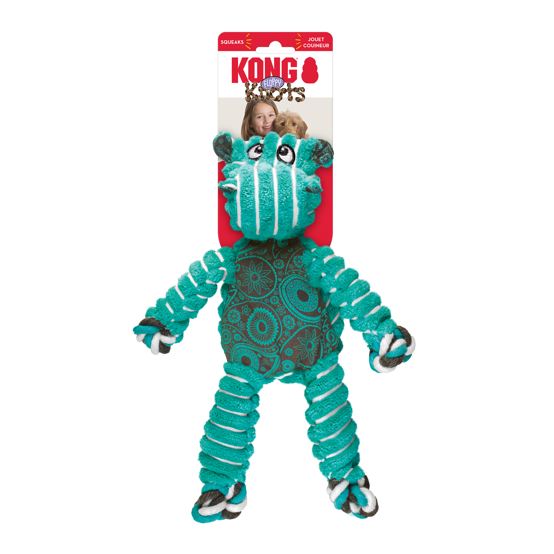 slide 2 of 4, KONG Floppy Knots Hippo Md/Lg, 1 ct