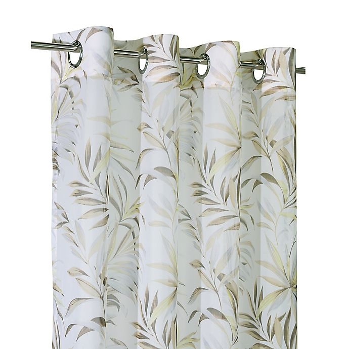 slide 3 of 5, Commonwealth Home Fashions Antigua Botanical Grommet Outdoor Curtain Panel - Yellow, 84 in