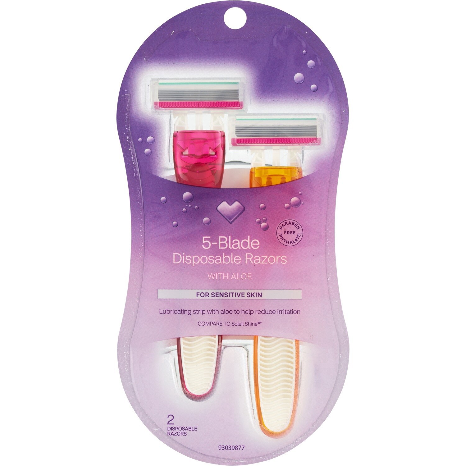 slide 1 of 1, CVS Beauty Women's 5 Blade Disposable Razors For Sensitive Skin, 2 Ct, 1 ct